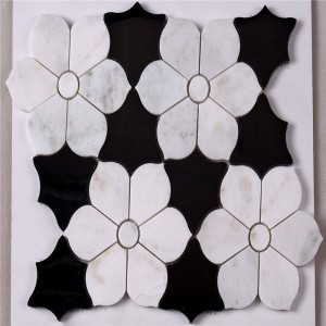 HSC62 Красивая черно-белая ванная комната с мозаичной плиткой и мозаикой