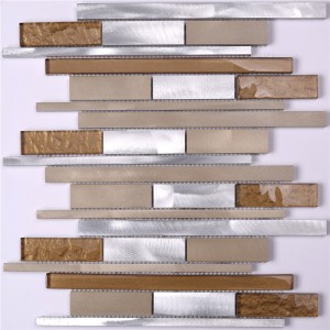 HLC40 3D Golden Select Стеклянная И Алюминиевая Мозаика Интерьер жилых комнат Декоративные Настенные И Напольные Плитки Дизайн