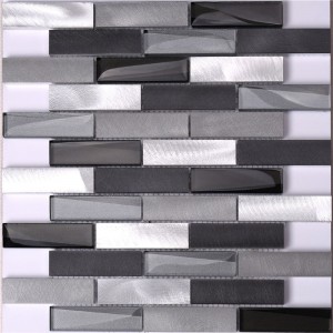 Металлическая блокирующая стеклянная смесь кирпича Alu Mosaic