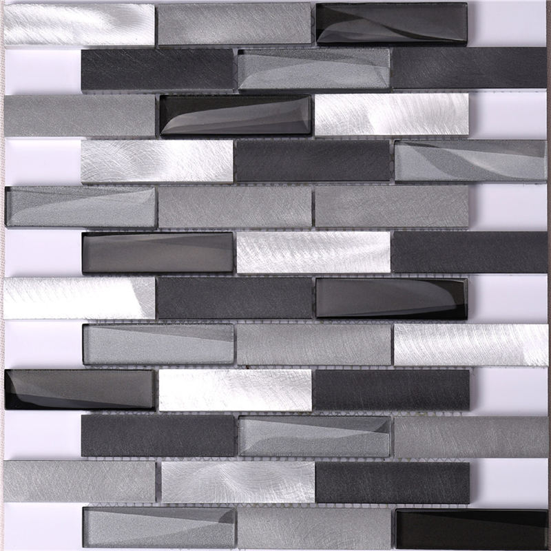 Металлическая блокирующая стеклянная смесь кирпича Alu Mosaic