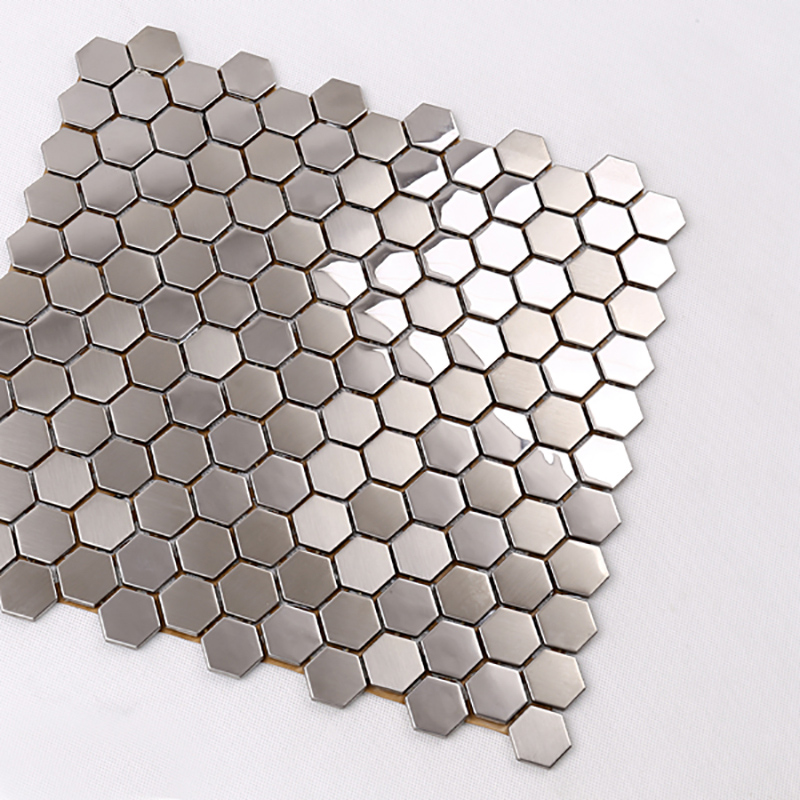 Премиум высокое качество с шестигранной нержавеющей стали металлическая мозаика кухня всплеск назад плитка