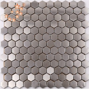 SA16 Премиум Высокое Качество Шестигранная Металлическая Мозаика из Нержавеющей Стали Splash Back Tile